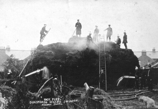 Rick fire at Dunsford Wharf