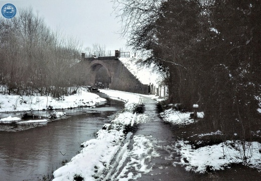 074636E (376 visits) Image credit: RCHS. c1980's, Swindon, Skew railway bridge looking south
074636E