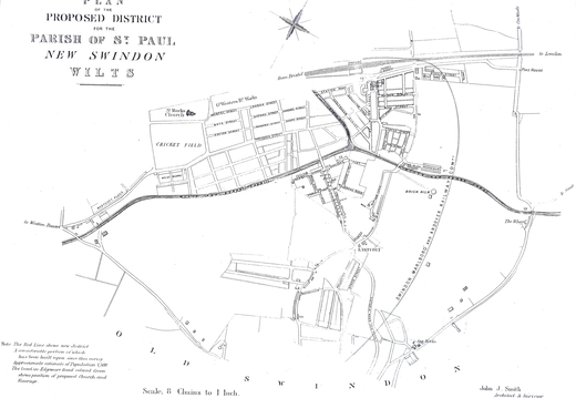 c1876 - MAP Proposed Parish of St Paul